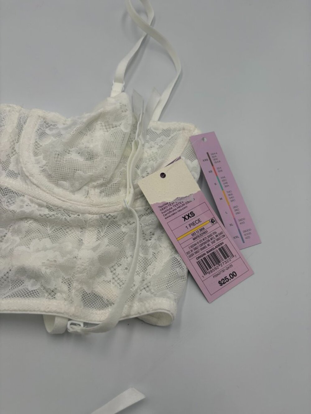Wild Fable White Lace Bustier Corset Top Size XXS NWT